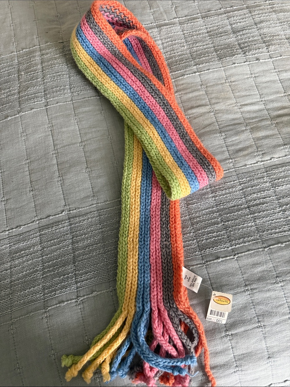 Talbots NWT Striped Knit Scarf - Soft Pastel NWT